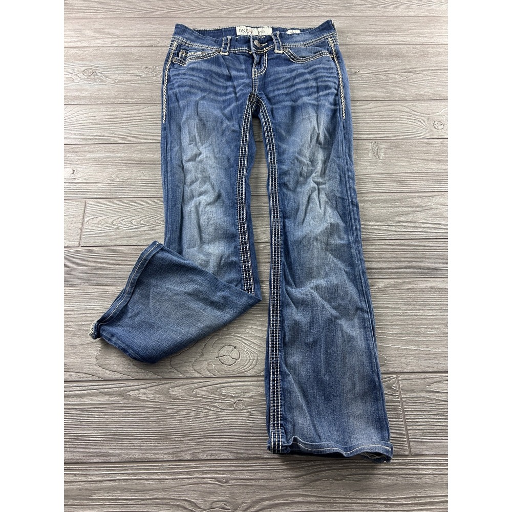 BKE Stella Bootcut Jeans Womens 27L Medium Wash Embroidered Stretch ABK805